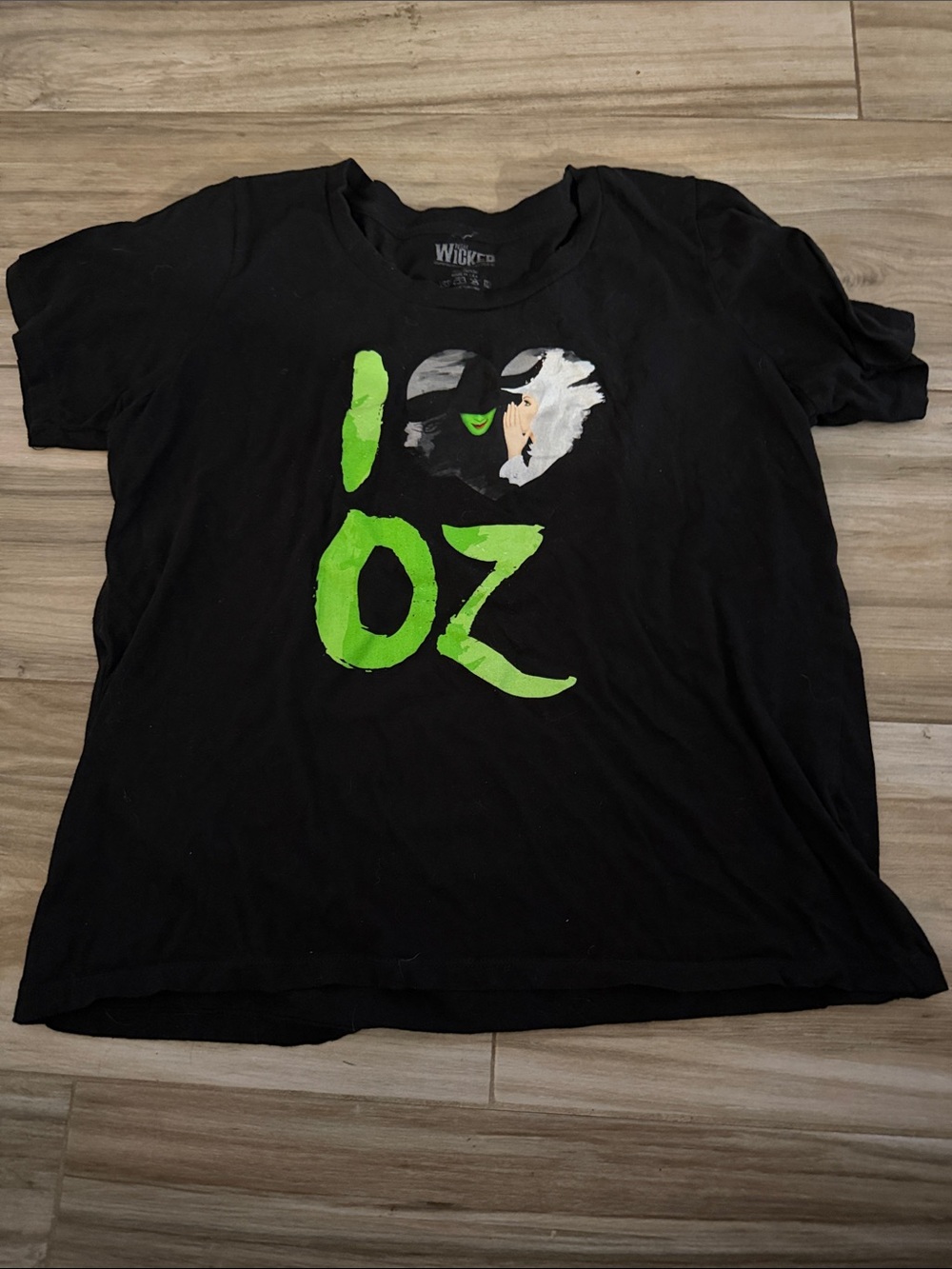I Love Oz Wicked Broadway Black Graphic Tee size XL